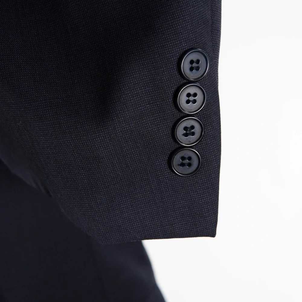 Pierre Cardin Men's Blue Worsted Wool Micro Check 3 Button Blazer 38R Tagged 40R